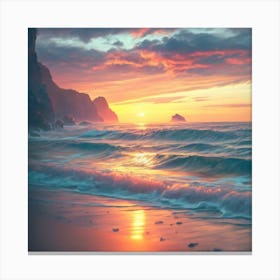 Sunset On The Beach 4 Canvas Print