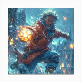 Man With A Torch Canvas Print