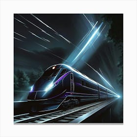 Train In The Night 1 Canvas Print