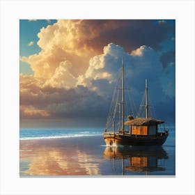 Sailboat On The Beach Canvas Print