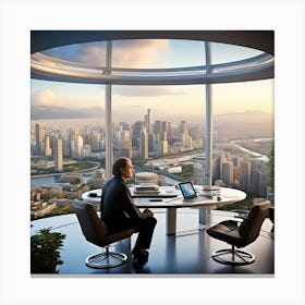 Futuristic Office 15 Canvas Print