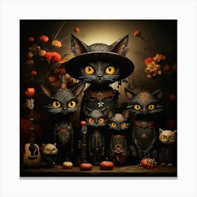 Witches And Cats Canvas Print