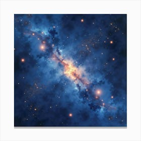 Cosmic Watercolor Scene With Brilliant Star Clusters 1 Canvas Print