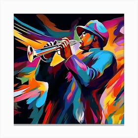 Jazz Musician Playing Trumpet 3 Canvas Print