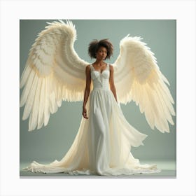 African American Angel With Open Wings Toile