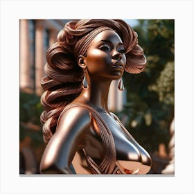 Bronze Statue Of A Woman 2 Canvas Print