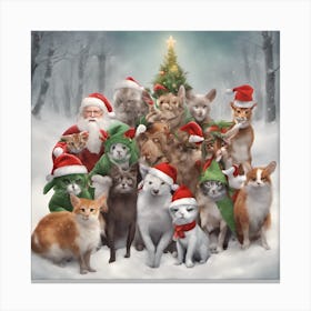 hobby lobby merry christmas wall decor Christmas Cats Canvas Print