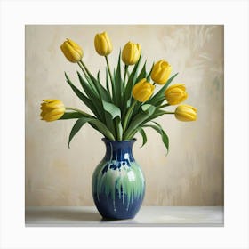 Green Tulips Hallway Art Print (8) Canvas Print