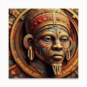 Aztec Head Canvas Print