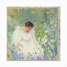 Lady In The Meadow Canvas Print