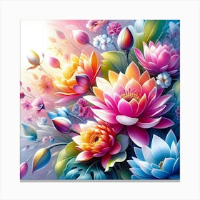 Lotus Flower Painting 5 Canvas Print