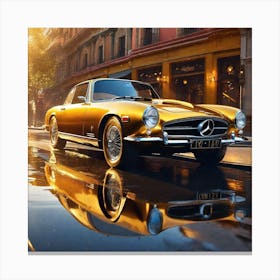 Golden Mercedes Benz Canvas Print
