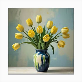 Green Tulips Hallway Art Print (7) Canvas Print