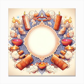 Indian Diwali Frame Canvas Print