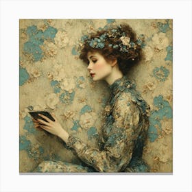 Woman Reading A Book Canvas Print