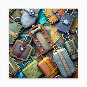 Vintage Leather Luggage Tags 1 Canvas Print