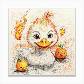 Flaming Duck Canvas Print