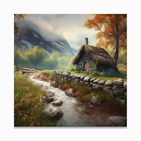 Cabin In The Forest Canvas Print