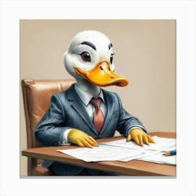 Duck In Business Suit Canvas Print