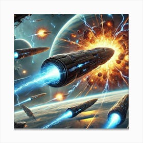 A Sci Fi Depiction Of Photon Torpedoes Canvas Print