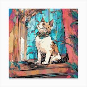 Cat In The Window 4 Canvas Print