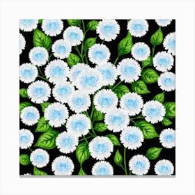 Blue Chrysanthemums 1 Canvas Print