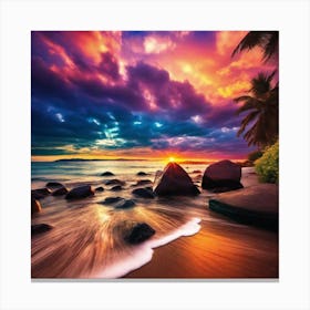 Sunset On The Beach 298 Canvas Print