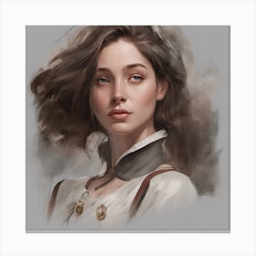 Girl With Long Hair Canvas Print