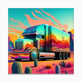 Cactus Truck Canvas Print