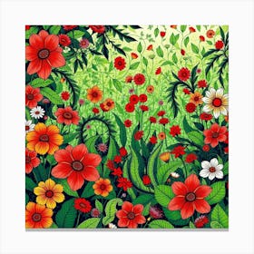 Flowers In The Garden Canvas Print