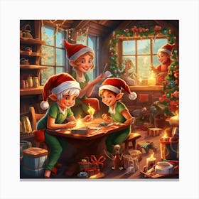 Christmas Elves 2 Canvas Print