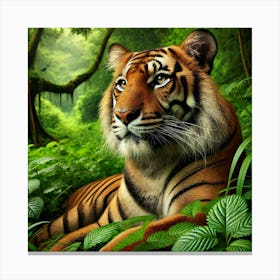 Tiger In The Jungle 2 Canvas Print