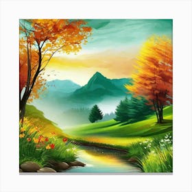 Autumn Landscape Painting 8 Canvas Print