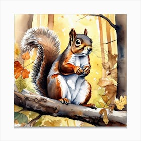 Squirrel In The Woods 58 Canvas Print