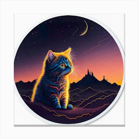Cat Colored Sky (90) Canvas Print