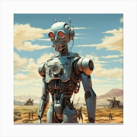 Robot In The Desert 2 Canvas Print