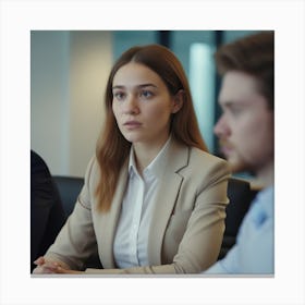 Leading My Team To Greatness Shot Of A Young Businesswoman In A Meeting With Her Colleagues 2 Canvas Print