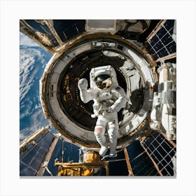 Astronaut In Space 4 Canvas Print