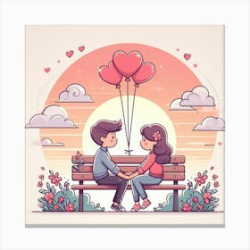 Illustration valentine's day 1 Canvas Print