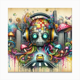 Psychedelic Skull 1 Canvas Print