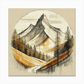 Firefly An Illustration Of A Beautiful Majestic Cinematic Tranquil Mountain Landscape In Neutral Col 2023 11 23t001206 Canvas Print