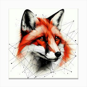 Fox Head - Abstract Line Art Illustration 291 Canvas Print