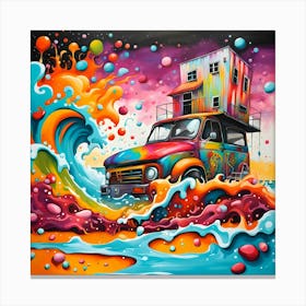 Casual Camper On The Beach Canvas Print