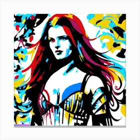 Woman With Long Red Hair Canvas Print