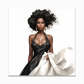 Black Woman In A Dress Canvas Print