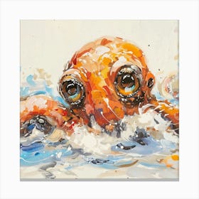 Octopus Swimming Canvas Print