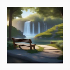 Bench In The Park 1 Canvas Print