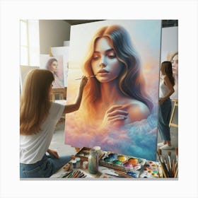 Woman In An Studio Canvas Print