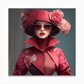 LADY IN RED 3 Canvas Print
