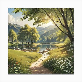 Peaceful Nature Hyper Realistic Hd19 Canvas Print